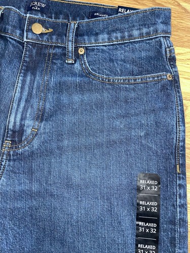 J Crew Relaxed Fit Vintage Flex Herren Jeans Größe 31x32 Herbst 23 dunkle Waschung neu mit Etikett - Bild 4 von 18