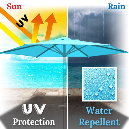 8.2ft 6 Ribs Patio Umbrella Canopy Replacement Parasol Sunshade Top Cover ONLY - Picture 92 of 104