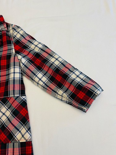 Vintage 60/70s Sears Plaid Girls Coat 6x Holiday Machine Washable - Picture 4 of 8