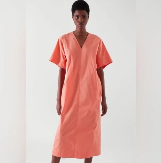 cos oversized kaftan midi dress COS Oversized Kaftan Dress in Black