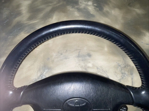 98-02 Toyota 4Runner 00-04 Tacoma Leather Steering Wheel w/ Cruise Black - Picture 5 of 8