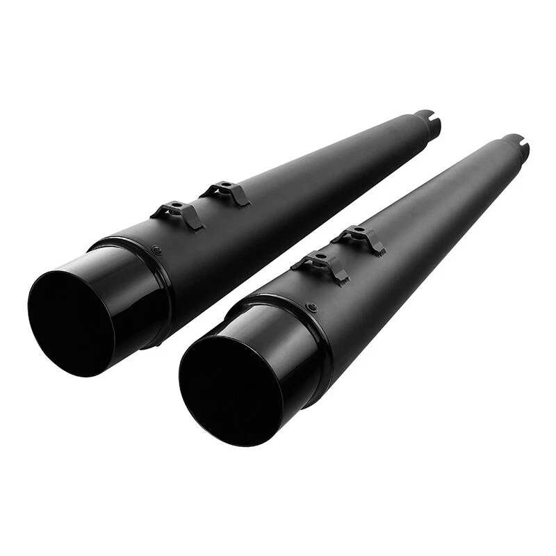 4" Slip on Megaphone Mufflers Exhaust Pipe Fit For Harley Road King Glide 95-16 - Image 3 of 4