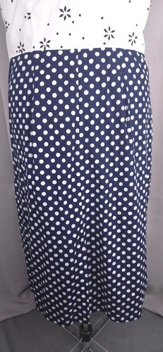 eShakti Dress Womens 1X 2X Blue White Polka Dot Mixed Print Shirtdress Custom - Picture 5 of 17
