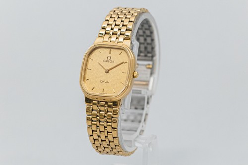 **NEAR MINT** Vintage OMEGA De Ville Cal.1375 Quartz Gold Dial Womens 21mm Watch - Picture 11 of 14