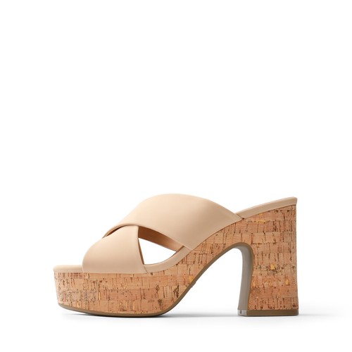 Women Chic Side Sandals Platform High Chunky Block Slip On Summer Walking Sandal - Picture 11 of 22