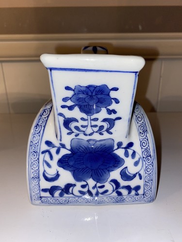 Antique Chinese Porcelain Blue & White Chamber Pot Bed Urinal 9”D - Picture 10 of 12