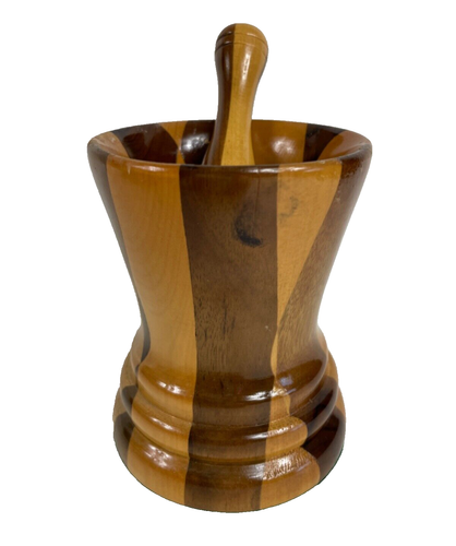 Custom Hand Crafted Wooden Mortar and Pestle - Picture 3 of 10