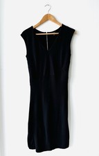 Ann Taylor Black V Neck Knit Dress Back Zipper Size 4