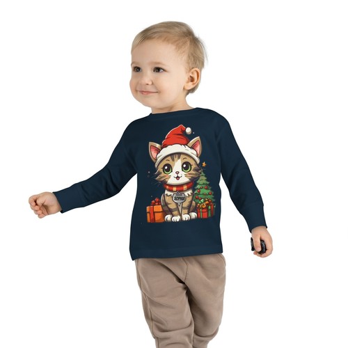 Cat Christmas Gift Kids - Baby Newborn Infant - Toddler Long Sleeve Tee - Picture 16 of 25