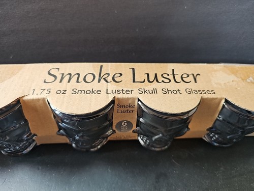 Smoke Luster Metallic Colored Skull Shot Glass Set 1.75oz (6 ct) - Halloween  - Picture 3 of 6