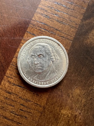 PRESIDENTIAL DOLLAR COIN GEORGE WASHINGTON  2007 P  Pos B  W/EDGE PICS - Picture 1 of 2