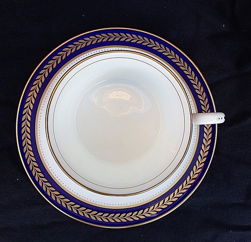 Coalport BLUE WHEAT Flat Teacup and Saucer - Picture 3 of 5