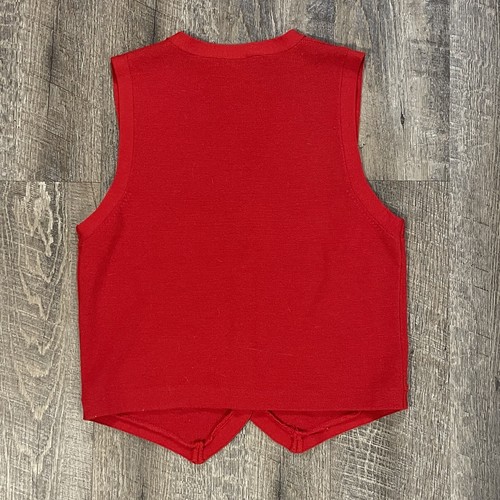 Red Sequined Christmas Vest Size P (S?) Rafaella Petites Vest - Picture 7 of 7