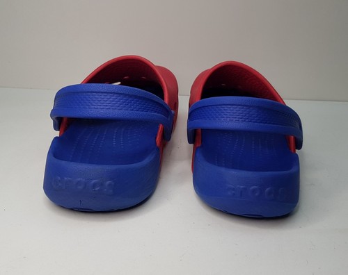 CROCS SIZE 10UK EU28 BOYS GIRLS RED & BLUE CLOGS SANDALS SLINGBACK MULES SLIDERS - Picture 9 of 24