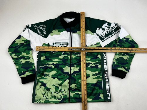 NEW BMX Sweater Youth Size Large L Green Camouflage Full Zip Long Sleeve Kid -6- - Picture 9 of 11