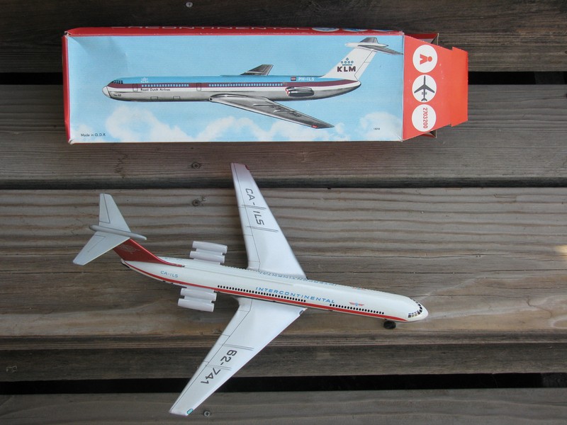 INTERCONTINENTAL CA-ILS 62-741 Vintage 1970s 14" Friction Tin Airplane ~ RARE