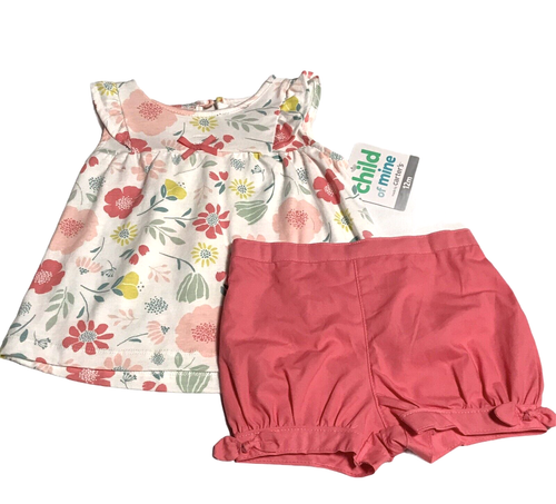 Child of Mine by Carter's Baby Girl's Casual Shorts & Top Outfit Sets 12M (4PC) - Picture 3 of 3