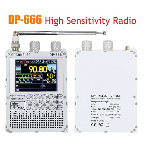 DP-666 High Sensitivity Full Band DSP Receiver FM/LW/MW/SW/OIRT Radio W/ Pen #