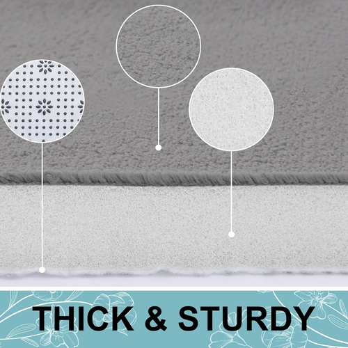 Memory Foam Toilet Rugs U-Shaped 24x20, Extra Soft Absorbent Non-Slip Contour Ba - Picture 3 of 8