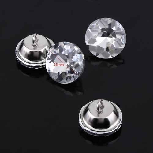 Round Rhinestones Crystal Buttons Sewing On Craft Decoration (25mm) LLI