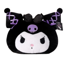 New Kuromi Chromi Black Purple Sanrio Mascot Face Sleeping Cushion Hug Pillow