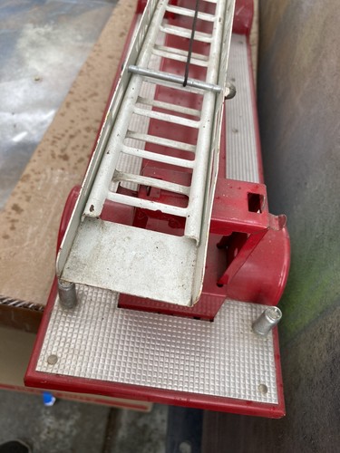 1960’S TONKA PRESSED STEEL TFD TONKA FIRE DEPT HOOK AND LADDER TRAILER NO LADDER - Picture 11 of 24