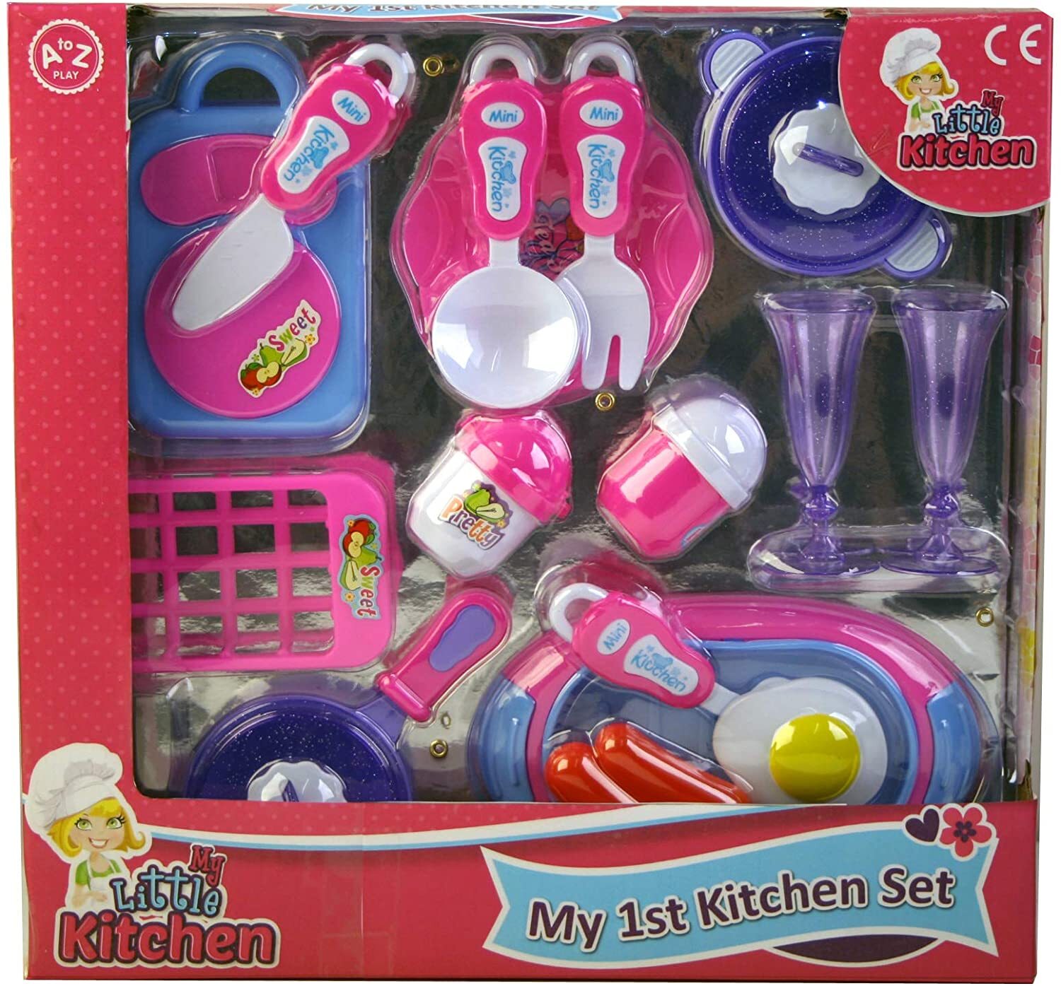 My 1st Kitchen Play Set Kids Role Pretend Food Accessories Cookware