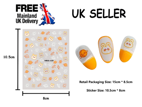 Nail Art Stickers Self-adhesive Easter🐰Bunny Eggs🐣Chicks Mickey&Disney Friends - Picture 28 of 31