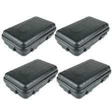 4pcs Black Plastic Sealed Storage Box Waterproof Case Dust-proof Dry Outdoor NEW