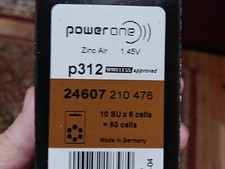 Power One P312 Hearing Aid Batteries, Germany 60 Cells (10x6) 1.45v 4/24 Exp.