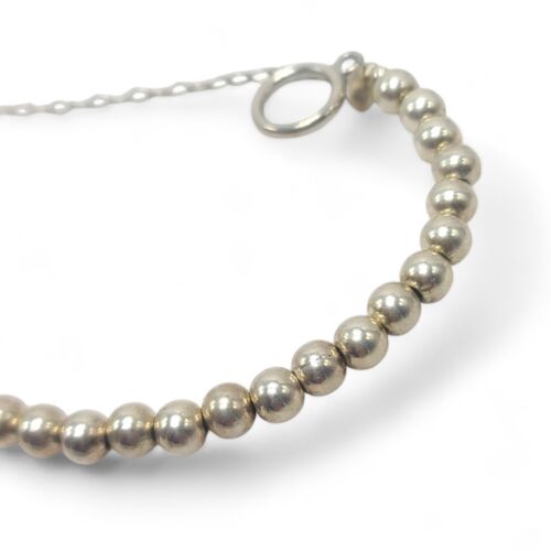 Silpada 6mm Ball Bead Toggle Clasp Sterling .925 Bracelet w/ Safety Chain - Picture 4 of 7