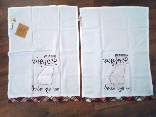 Trisha Maggard Designs for glory haus Very Merry GA On My Mind Tea Towel X2 NEW - Picture 5 of 8