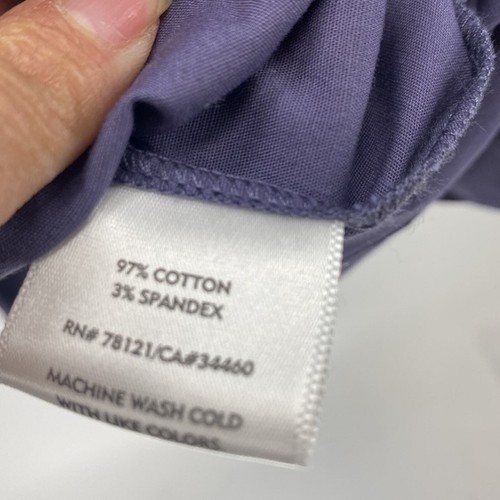 Eileen Fisher Baumwolle Mandarinkragen lila 3 Viertelarm Button Down Gr. L - Bild 5 von 8