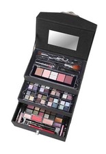 Valigetta per trucco beauty case vellutata (grigio scuro)
