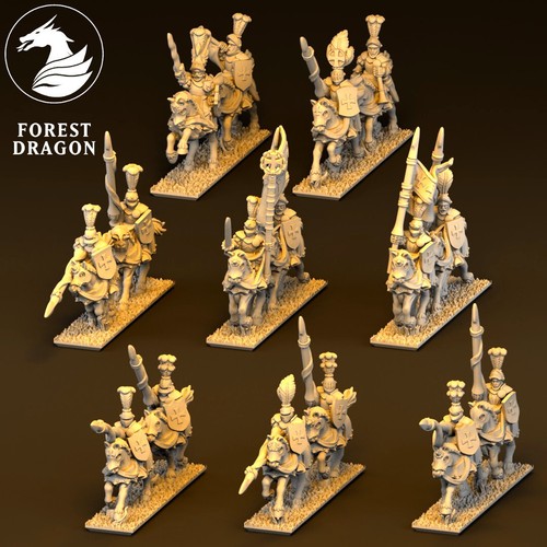 10mm warmaster Forest Dragon Empire Elite Leopard Knights Force army - 第 3/6 張圖片