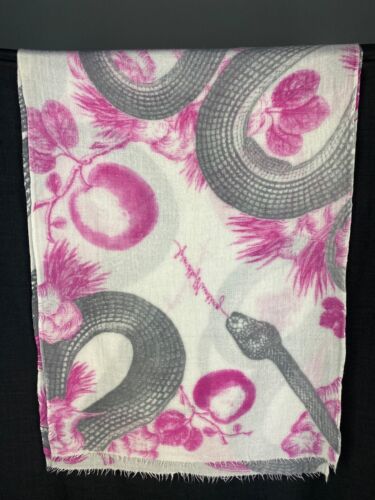 Friendly Hunting Kaschmir Schal PRINT GARDEN EDEN Elfenbein Rosa Grau Farbe - Bild 2 von 21