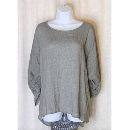 LAP Los Angeles Project Funky Gray Top Womens M Pullover Style 193 Talking Heads - Picture 2 of 9