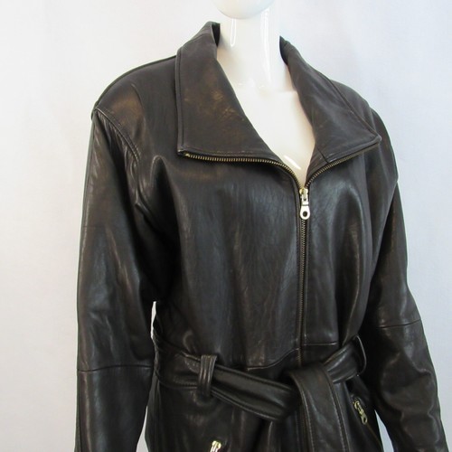 Vintage brauner Leder Trenchcoat Jacke Bloomingdales ruhig Luxus Designer - Bild 3 von 14