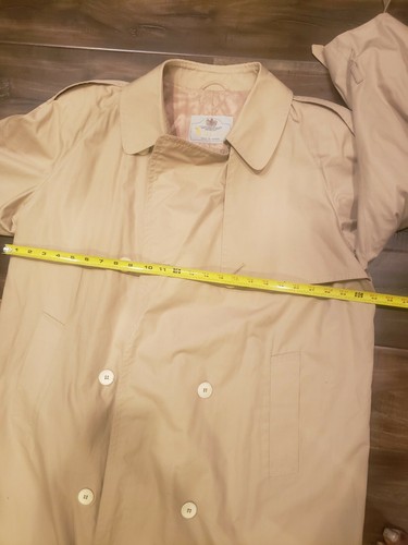 Gabardina clásica de lluvia Aquascutum 5 de Londres de colección para hombre talla L est. Hecho en Canadá - Imagen 11 de 12