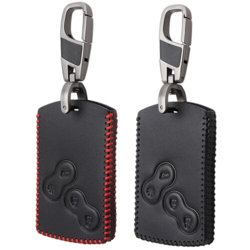 Renault Key Card Car Black Leather Smart Key Cover Case Protector For Handsfree - Picture 3 of 10