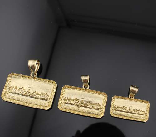 Real 10k Last Supper Nugget Charm Multiple Sizes Yellow Gold 10K Nugget Charm - Picture 3 of 3