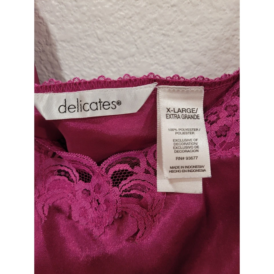 Lencería morada delicada para mujer vestido sin mangas encaje detalles X-grande #9 Foto 3 de 4