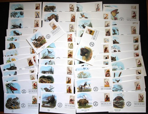 1987 CAPEX STAMP EXHIBITION TORONTO, NORTH AMERICAN WILDLIFE FDC's SET OF 50 - Picture 1 of 3