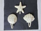 Set of 3 Marina Wall Hooks - Sea Shell Shapes - NIB - 12744