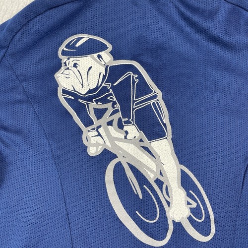 Pearl Izumi Cycling Jersey Mens Medium Blue Vintage Made In USA Y2K 1/2 Zip Dogs - Picture 15 of 16