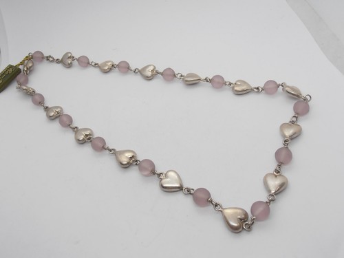 Collana con Cuori in Argento 925 e Quarzo sintetico - Girocollo Pietre Dure - Picture 4 of 6