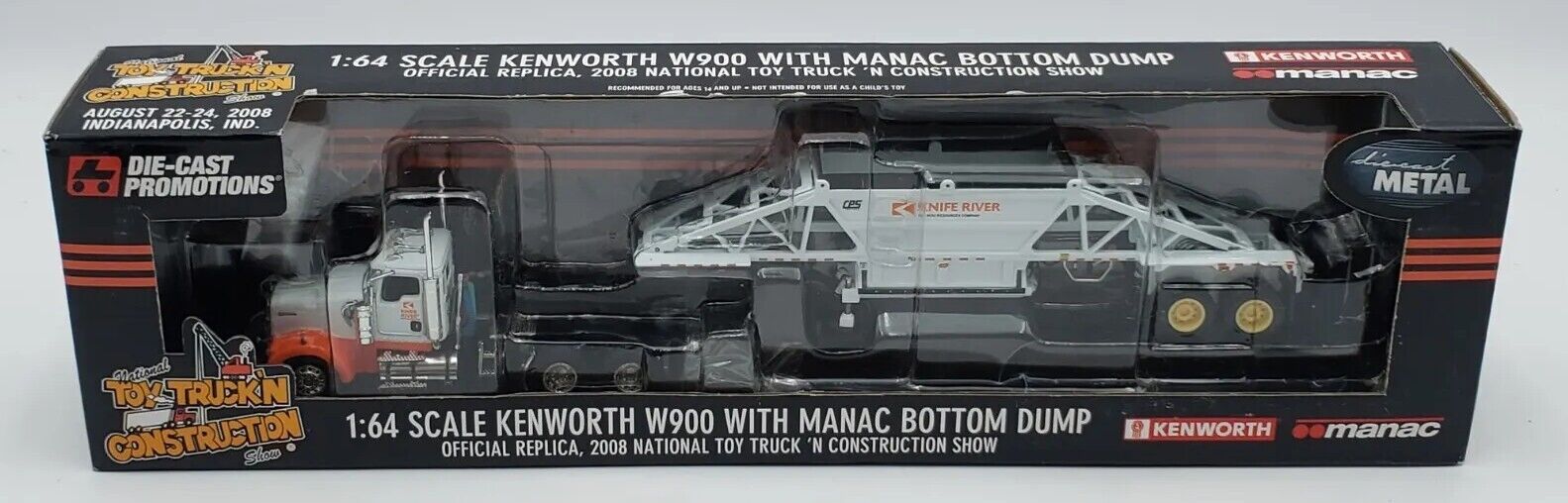 Kenworth W900 Semi With Manac Bottom Dump Trailer 2008 NTTC By DCP 1/64 Scale