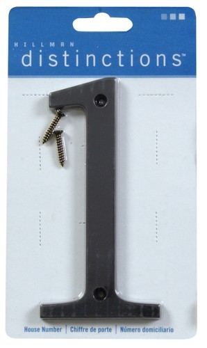 Hillman 4" Surface Flush Mount House Address Numbers Number 0 - 9 Black - Picture 2 of 11