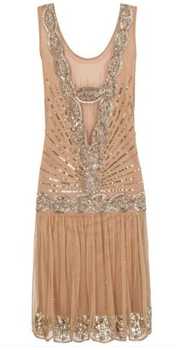 Frock and frill zelda lace beaded gold gatsby flapper dress evening party 16 - Picture 8 of 21
