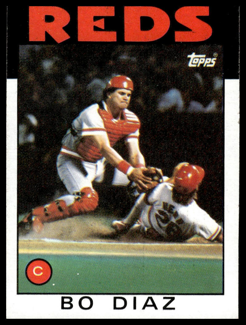 1986 Topps #639 Bo Diaz Cincinnati Reds Baseball